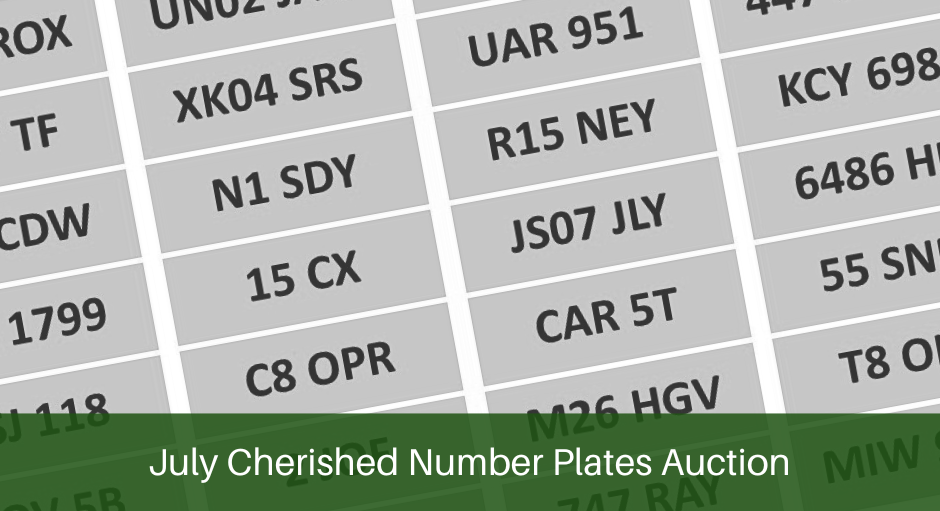 July Cherished Number Plate Auction